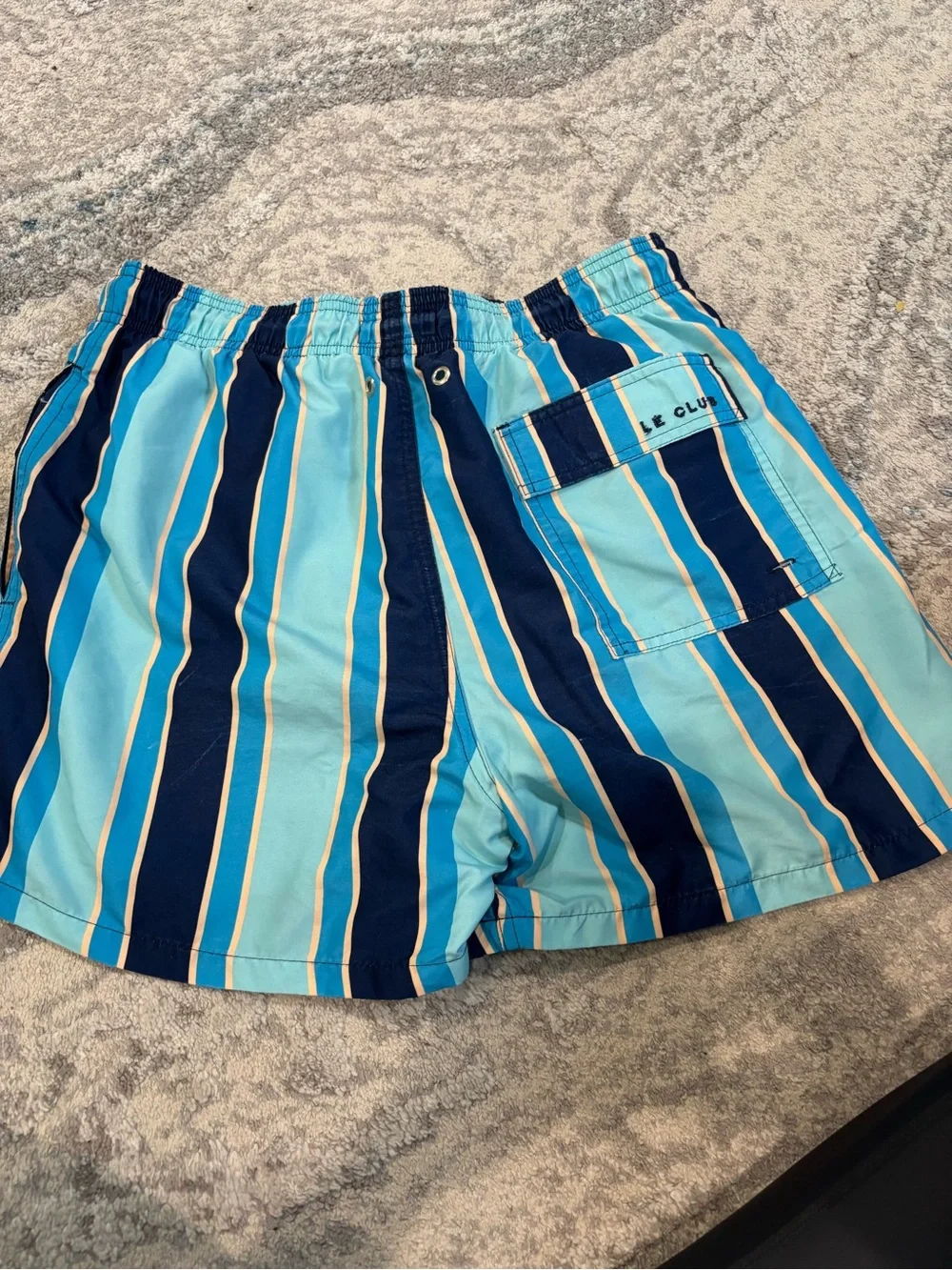 Men's Blue Striped Swim Shorts